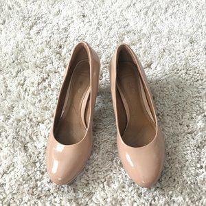 Clarks Collection Soft Cushion Nude Heels